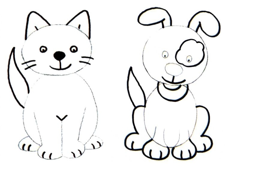 Easy Step-by-Step Guide: Drawing A Cute Cat And Playful Dog