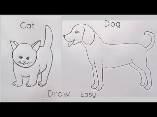 Backdate 2 How To Draw Cat And Dog Drawing Easy Step By Step@Kids Drawing Talent