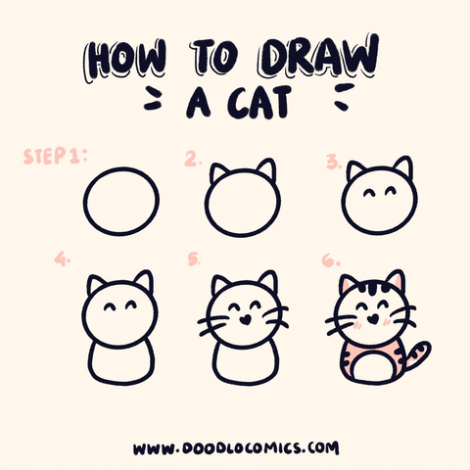 Backdate 2 Learn How To Draw A Cat  Illustration & Doodle Art