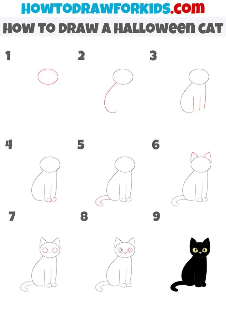 Backdate 3 How To Draw A Halloween Cat