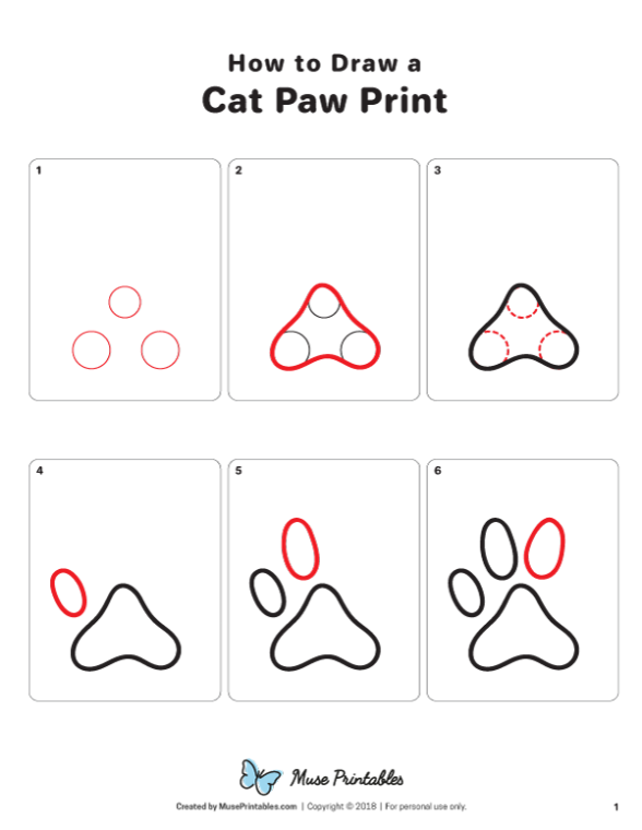 Backdate 4 How To Draw A Cat Paw Print