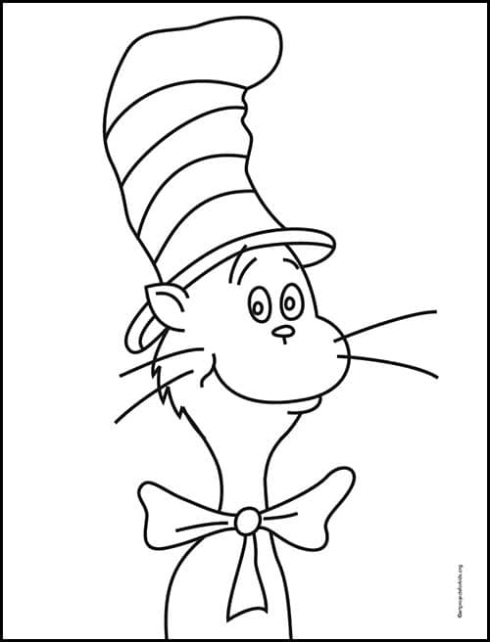 Backdate 4 How To Draw The Cat In The Hat - Directed Drawing For Elementary