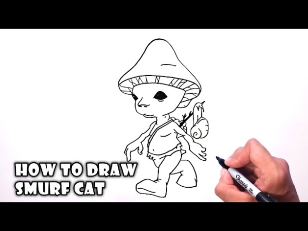 Niche Utama 2 How To Draw Smurf Cat  Step By Step Easy Tutrorial - YouTube